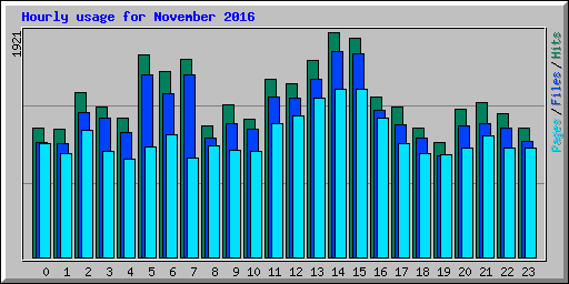 Hourly usage for November 2016