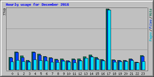 Hourly usage for December 2016