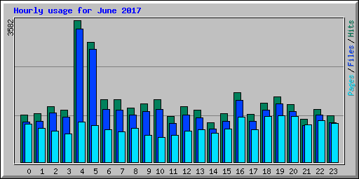 Hourly usage for June 2017