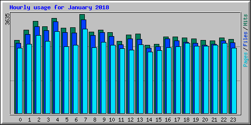 Hourly usage for January 2018